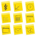 Post-it Style Business Icon Set